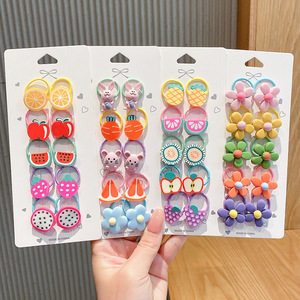 Wholesale10Pcs accessori per fasce elastiche per <span class=keywords><strong>capelli</strong></span> per <span class=keywords><strong>bambina</strong></span> Set di cravatte per <span class=keywords><strong>capelli</strong></span> per bambini anello per <span class=keywords><strong>capelli</strong></span> di animali in gomma con fiore di frutta multicolore - Product Image 3
