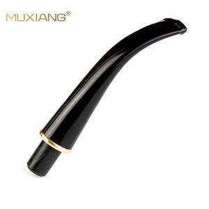 Muxiang Wooden Cigarette Pipe Mouthpiece Bent Type With Metal Ring Reusable Smoking Pipe Accessories - Product Image 2