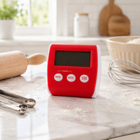 Timer Dapur Tomat Anak-anak Stopwatch Hitung Mundur Layar LCD Digital Plastik ABS Kontrol Sentuh 1-6 Jam Pengaturan Waktu Tetap