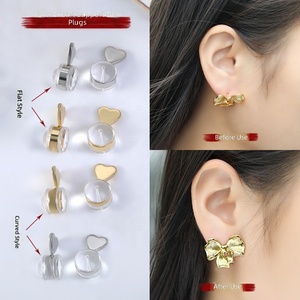 Gold Plated Heart <strong>Earring</strong> <strong>Backs</strong> Silicone Brass Secure <strong>Locking</strong> <strong>Earring</strong> Findings Replacement Anti-drop Ear <strong>Backs</strong> for <strong>Earrings</strong> - Product Image 2