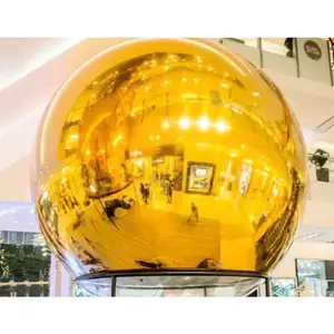 बिक्री के लिए नया मॉडल इन्फ्लेटेबल रिफ्लेक्टिव बॉल बड़ा गोल्डन डेकोरेटिव मिरर बॉल