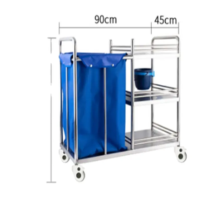 의료 용품 도매 이중 빈 병원 세탁 카트 아침 간호를위한 의료 폐기물 트롤리 - Product Image 3