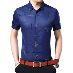 新外国貿易のファッションプリント半袖男性のカジュアルシャツ