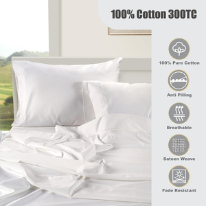 100% इजिप्टियन कपास शीट रानी आकार 1000 धागे की गिनती सफेद बिस्तर की शीट लंबी प्रधान कपास बिस्तर शीट साटन बुनाई - Product Image 5