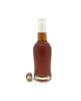Bouteille à spiritueux élégante et transparente à succès, 700 ml/750 ml avec bouchon en liège, étiquette personnalisée pour whisky, rhum, brandy