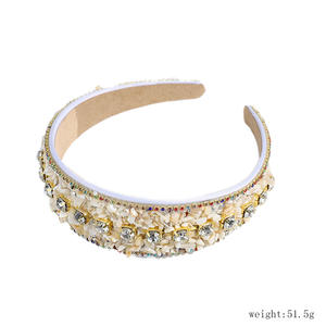 Nouvelle Arrivée de Luxe Élégant Bandeau en Strass Cendre Turquoise Décoration Cerceau à Cheveux Bandeau Coloré à Bord Large pour Femmes Filles - Product Image 6