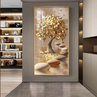 Luminous Color Canvas Modern Minimalist Art Light Luxury Decorative Lamp Simple Abstract Vertical LED Wall Art Painting Handmade