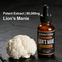 Extrait de Crinière de Lion Marque Blanche Haute Absorption Double Extraction Complément Herbal Gouttes Liquides de Champignon Crinière de Lion