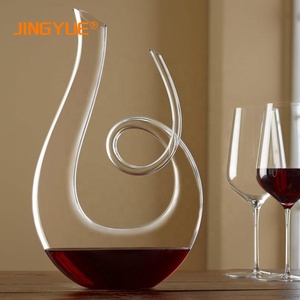 Decantador de vino soplado a mano, 40oz, 1200ml, creativo, sin plomo, cristal transparente, <span class=keywords><strong>Serie</strong></span> de arte triple, para <span class=keywords><strong>gran</strong></span> regalo - Product Image 5