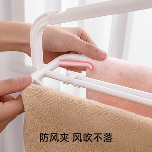 Telescopic <b>Clothes</b> Drying <b>Rack</b> White Retractable Foldable Wall Mounted For Bathroom Wardrobe Clothing Storage - Product Image 4