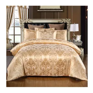 Ensembles de literie d'hôtel en soie de satin de luxe Jacquard personnalisé Oeko-tex de style européen