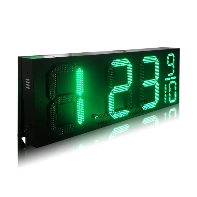 Poosled 18inch green color 7 segment digital numbers led price signs for oil station price signs led gas price remote control