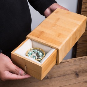 Boîte à bijoux en bois de taille moyenne avec tiroir pour rangement, style moderne et simple - Product Image 2