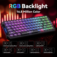 DarkBeacon 87-Key Mechanical Wired Hall Effect Magnetic Switch RGB Backlit USB Type-C ANSI Layout AI Gaming Keyboard Spill