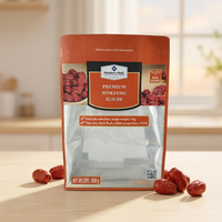Op maat bedrukte ziplock stand-up pouch, food grade, voor gedroogd fruit, platte bodem, geschikt voor verpakkingen van rode dadels