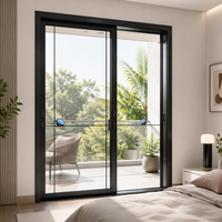 Porte coulissante en aluminium / Porte coulissante à rupture de pont thermique en aluminium thermolaqué pour accès au bord de piscine, haute sécurité, ISO900
