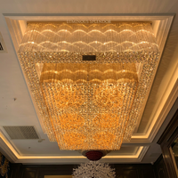 Lustre en cristal LED de grande taille, éclairage personnalisé pour salle de banquet, décoration moderne et luxueuse pour club, mariage, hôtel, restaurant