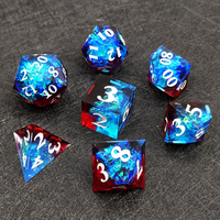 Dés à jouer Feeron Dungeons & Dragons D20 en acrylique, peints à la main, écologiques, 7 pièces, avec des bords tranchants pour un jeu optimal