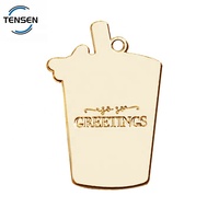 Logo personnalisé en émail Tasses Etiquettes pour bijoux Décoration à breloques en métal en alliage faite à la main pour porte-clés
