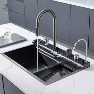 The Latest Model In 2024 Smart Kitchen Sink Waterfall Kitchen Sink Sink Kitchen 304 Stainless Steel