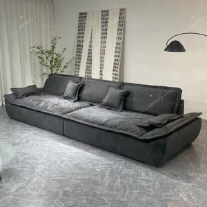 Juego de Sofás Minimalistas Italianos Cuadrados Estilo Náutico, Sofá Seccional Tapizado de Lujo en Color <span class=keywords><strong>Crema</strong></span> Francés para Salas de Estar Pequeñas y Hoteles - Product Image 4