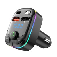 Émetteur FM Bluetooth pour voiture, récepteur audio MP3 sans fil mains libres, double chargeur USB 3.4A rapide avec lumière LED