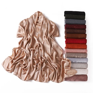 Luxury Starry Rhinestone Crinkle Satin Long Scarf, Solid Color Faux Silk Modest Muslim Hijab <b>Shawl</b> For Eid <b>Wedding</b> - Product Image 2