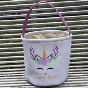 Cestas <span class=keywords><strong>de</strong></span> Pascua <span class=keywords><strong>de</strong></span> Unicornio Multicolores, Adornos Personalizados para el Hogar, Conejito Bordado, Cubo para la Búsqueda <span class=keywords><strong>de</strong></span> Huevos <span class=keywords><strong>de</strong></span> Pascua - Product Image 4