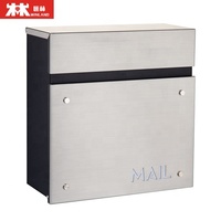 Boîte aux lettres murale vintage en acier inoxydable Winland, finition métal durable avec revêtement en poudre, fonction antivol, vente en gros