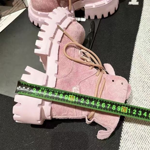 Bottes à plateforme en daim couleur bonbon pour femme, rehaussant la taille, style décontracté et professionnel, collection 2025 - Product Image 5