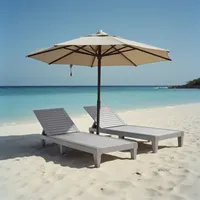 Chaise longue d'extérieur avec dossier réglable sur 5 niveaux et porte-gobelet dissimulé, chaises longues de patio en résine PP imperméables