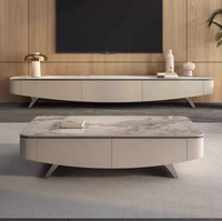 Table basse suspendue en dalle de pierre frittée, style luxe léger, design simple et moderne, pour petit salon, sensation haut de gamme, réglable