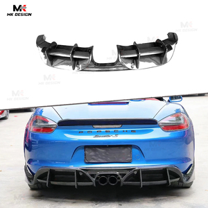 PD Alta Qualidade Estilo De Fibra De Carbono Difusor Traseiro Bumper Traseiro Lip Body Kits para Porsche 718 Cayman Boxster 2016-2019 Atualização - Product Image 1