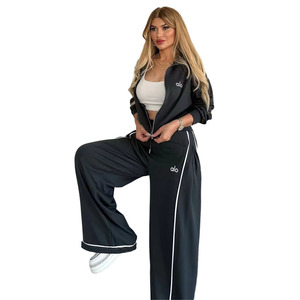 Ensemble de survêtement pour femme DD0165, mode automne-hiver, respirant, pantalon large, tenue de sport deux pièces - Product Image 6