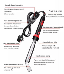<span class=keywords><strong>Soldador</strong></span> <span class=keywords><strong>de</strong></span> alta potencia 300W <span class=keywords><strong>Tipo</strong></span> <span class=keywords><strong>de</strong></span> calor externo <span class=keywords><strong>Soldador</strong></span> grande con interruptor <span class=keywords><strong>Soldador</strong></span> Juego <span class=keywords><strong>de</strong></span> tres piezas - Product Image 2