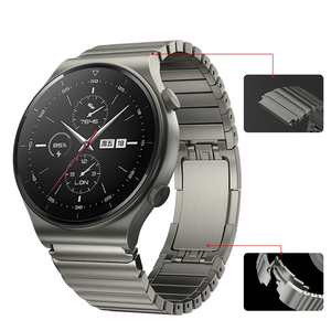 Cinturino in metallo da 22mm per <span class=keywords><strong>Huawei</strong></span> Watch <span class=keywords><strong>GT3</strong></span> <span class=keywords><strong>Pro</strong></span> Watch 3 46mm Honor Magic 2 Porsche Design bracciale in acciaio inossidabile con fibbia a farfalla - Product Image 2