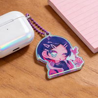 Llavero de Acrílico Translúcido con Diseño de Anime Personalizado de Alta Calidad, Impresión UV, Epoxy, Arcoíris