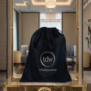 Sacs à poussière personnalisés en velours avec cordon de serrage pour danseurs de ballet Pochettes à bijoux personnalisées avec logo brodé pour chaussures - Product Image 2