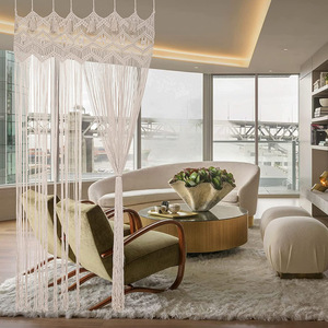 Nuovo stile artigianato lussuoso divisorio in <span class=keywords><strong>macramè</strong></span> tenda da parete appesa a mano Boho sfondo per matrimonio <span class=keywords><strong>tende</strong></span> da cucina - Product Image 4