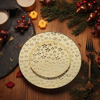 Assiettes de Présentation Modernes en Plastique PP de Luxe Durables Écologiques Jetables à Motifs Personnalisés pour Noël et Mariages