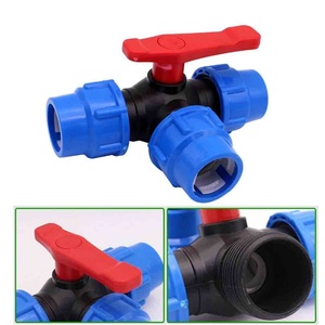 Distributeur d'eau en T MDPE 40 mm avec robinet d'arrêt, vanne à boisseau sphérique en T, raccord rapide - Product Image 3