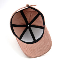 Gorra de Béisbol de Pana con Logotipo Bordado Personalizado, Unisex, Color Rosa Liso, Gorras Deportivas, Gorra de Béisbol con Borde Grueso