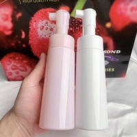 Flacon en mousse cosmétique personnalisé avec logo blanc et rose, flacon en plastique pour gel douche, flacon en mousse nettoyante, emballage