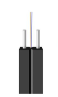 Kabel Drop Fiber Optik Single Mode 2 Core G.657A1 Indoor FTTH GJXH dengan Kawat Baja Messenger untuk Distribusi ONT di Kotak Distribusi dan Pemasangan di Dinding