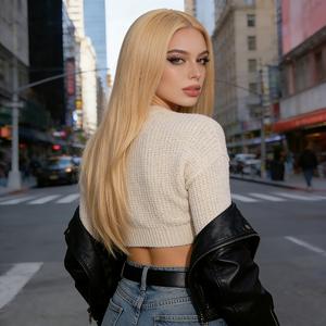 [Vera Synthetic] Perruque synthétique longue et lisse pour femme, <span class=keywords><strong>style</strong></span> groupe Lolita, frange fendue, fibre haute température Futura - Product Image 3