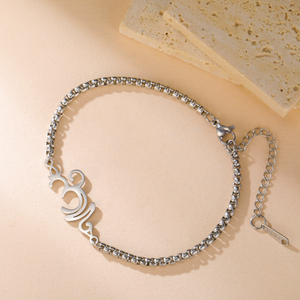 Simbolo OM bracciali fiori di loto per le donne degli uomini in acciaio inox buddhismo Hindu Yoga <span class=keywords><strong>Aum</strong></span> scatola bracciale a catena gioielli regali - Product Image 6
