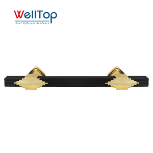 WELLTOP - Tiradores Modernos de Aleación de Zinc Negro y <span class=keywords><strong>Dorado</strong></span> para Puertas, Muebles, Cajones de Cocina y Armarios - Product Image 2