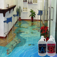 Résine époxy liquide transparente DLD 2:1, adhésif bicomposant, résistant aux rayures, revêtement de sol 3D, utilisation en construction, peinture métallique