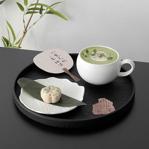 Aesthetic Stone Texture Dessert <b>Plate</b> Creative Irregular Plastic Cake <b>Plate</b> <b>Black</b> White for Restaurant Cafe Afternoon Tea - Product Image 3