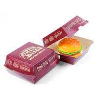 Emballages personnalisés pour la restauration rapide, hamburgers, sandwichs, frites, en-cas, boîtes à hamburgers en papier